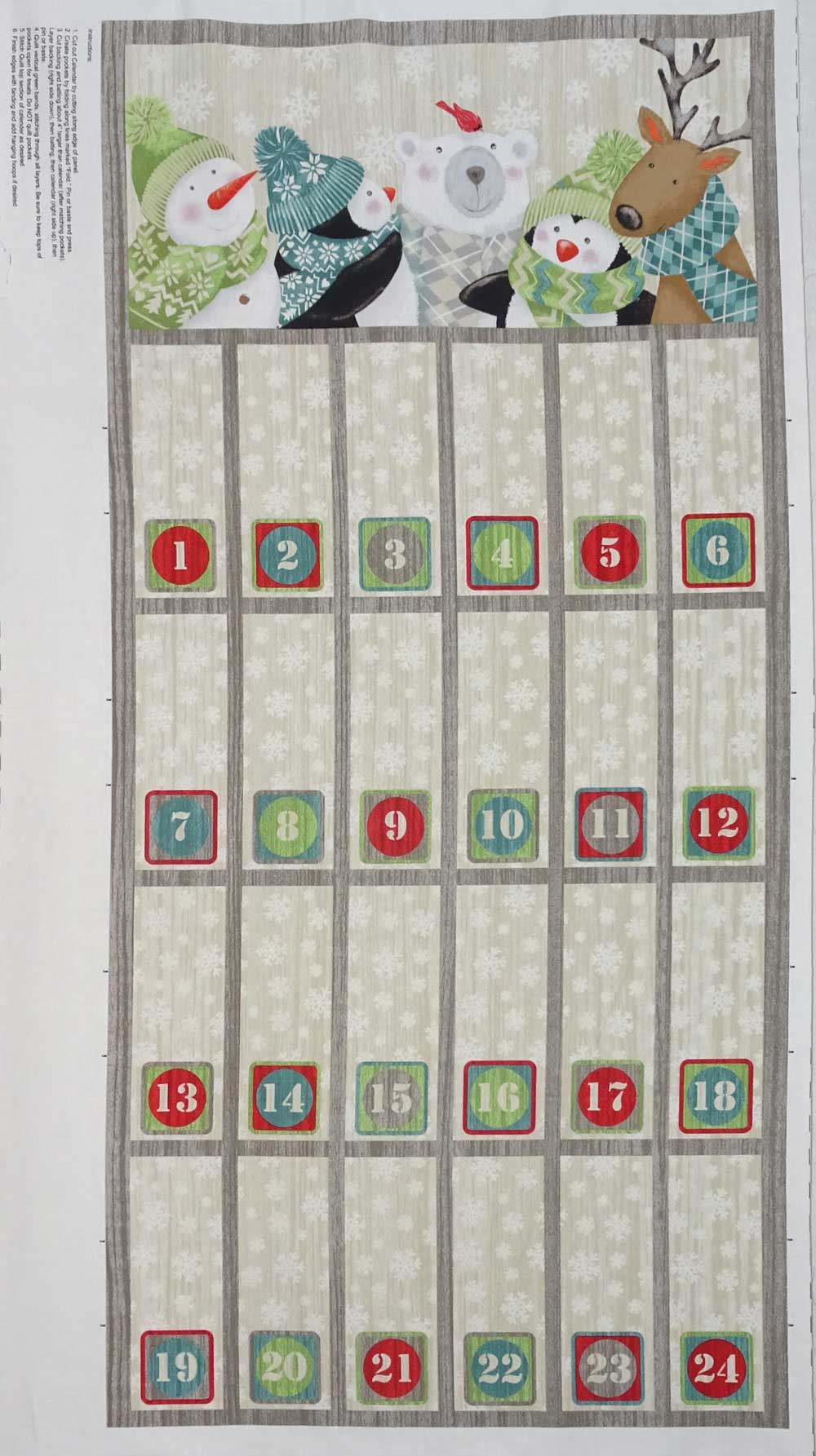 Hurry Up Santa Advent Calendar Panel Patchwork with Gail B