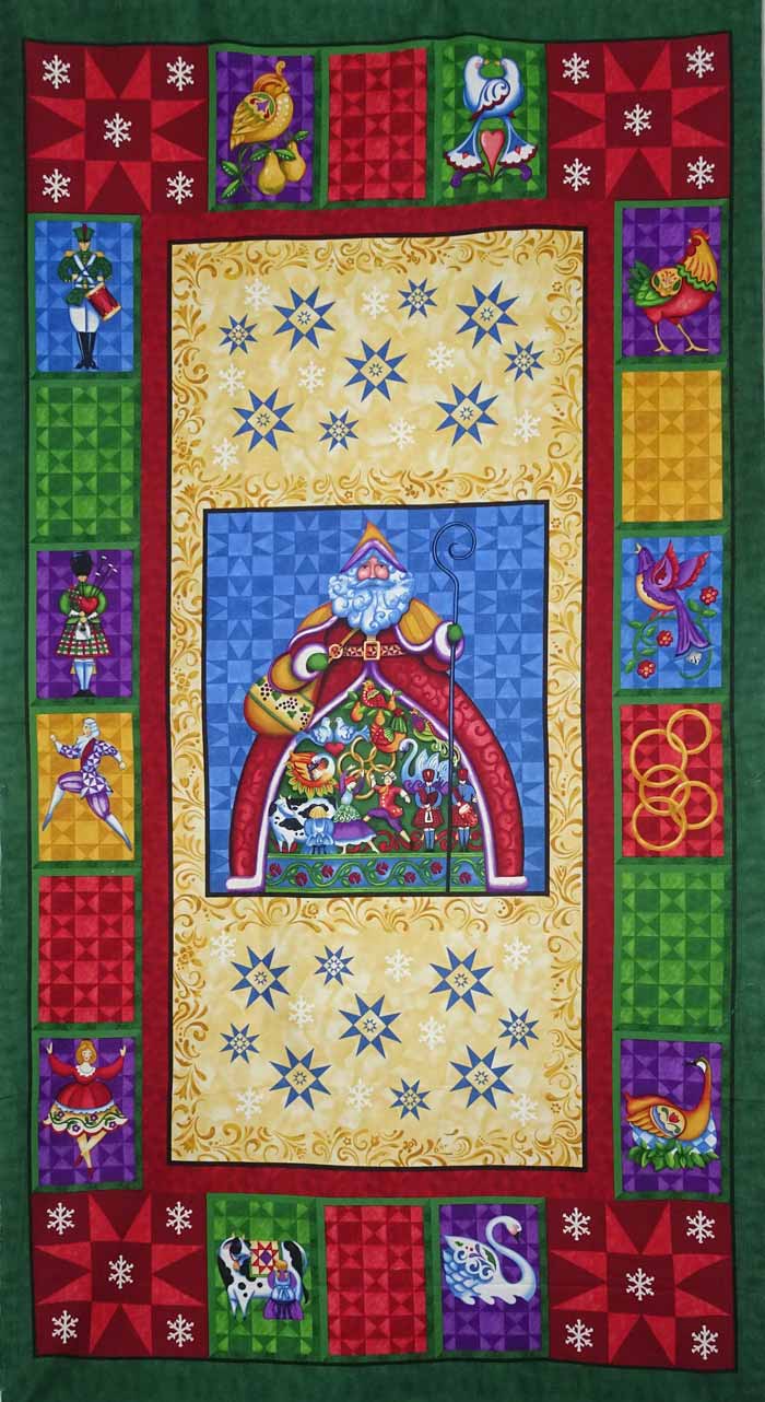 Happy Christmas Panel 60cms Fabric Freedom F785-100% Cotton