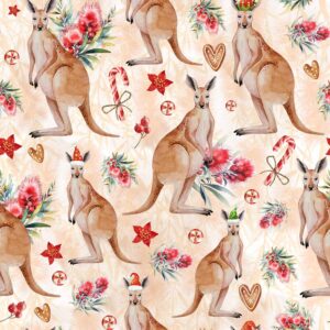 Native Wonderland 'Kangaroos Peach' (4096-G)