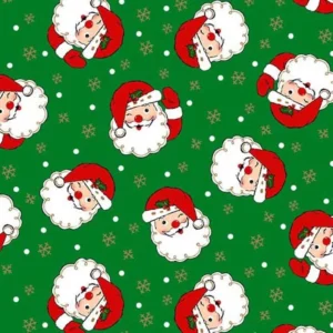 Vintage Holidays 'Winking Santas' (Green) *Metallic*