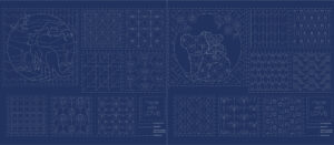 Fauna Stitchery Panel (Navy)