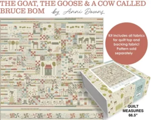 PRE-ORDER The Goat, The Goose & A Cow Called Bruce Boxed Quilt Kit **DEPOSIT ONLY OPTION**