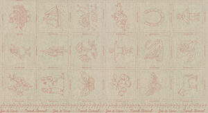Joie De Vivre Broderie Embroidery Sampler Panel (Red)