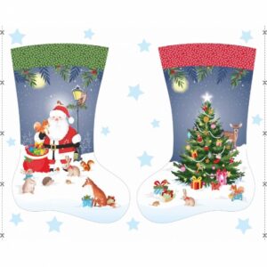 Woodland Christmas Large Stocking Panel