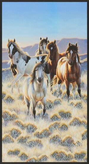 North American Wildlife 'Horses' Panel