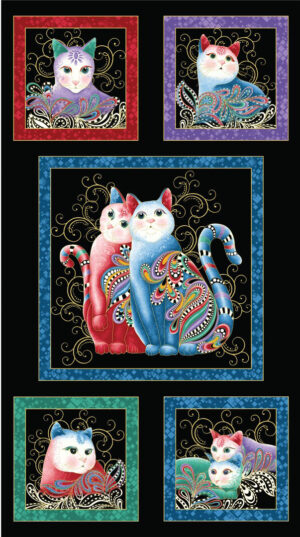 Cat-I-Tude II 'Purrfect Together' Panel (Black)