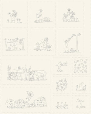 Sidonie a la Ferme  'Pre-Printed Stitchery' Panel (Single)