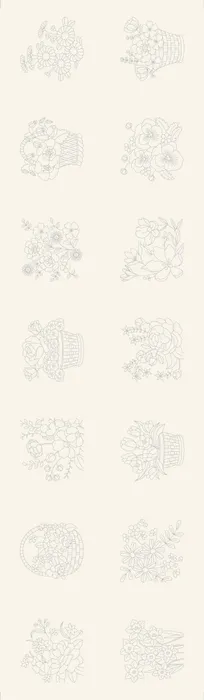 Floral Stitchery 'Pre-Printed Stitchery' Panel