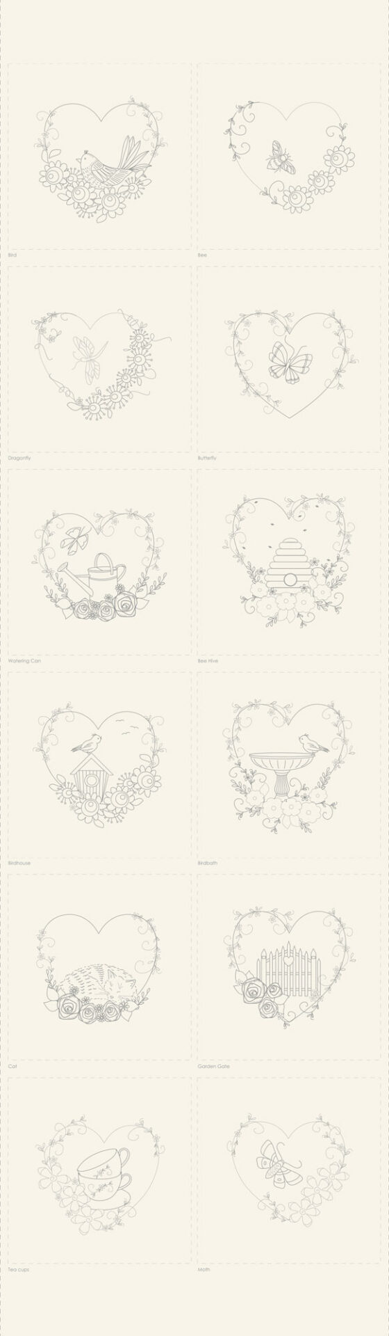 Garden Trinkets 'Pre-Printed Stitchery' Panel